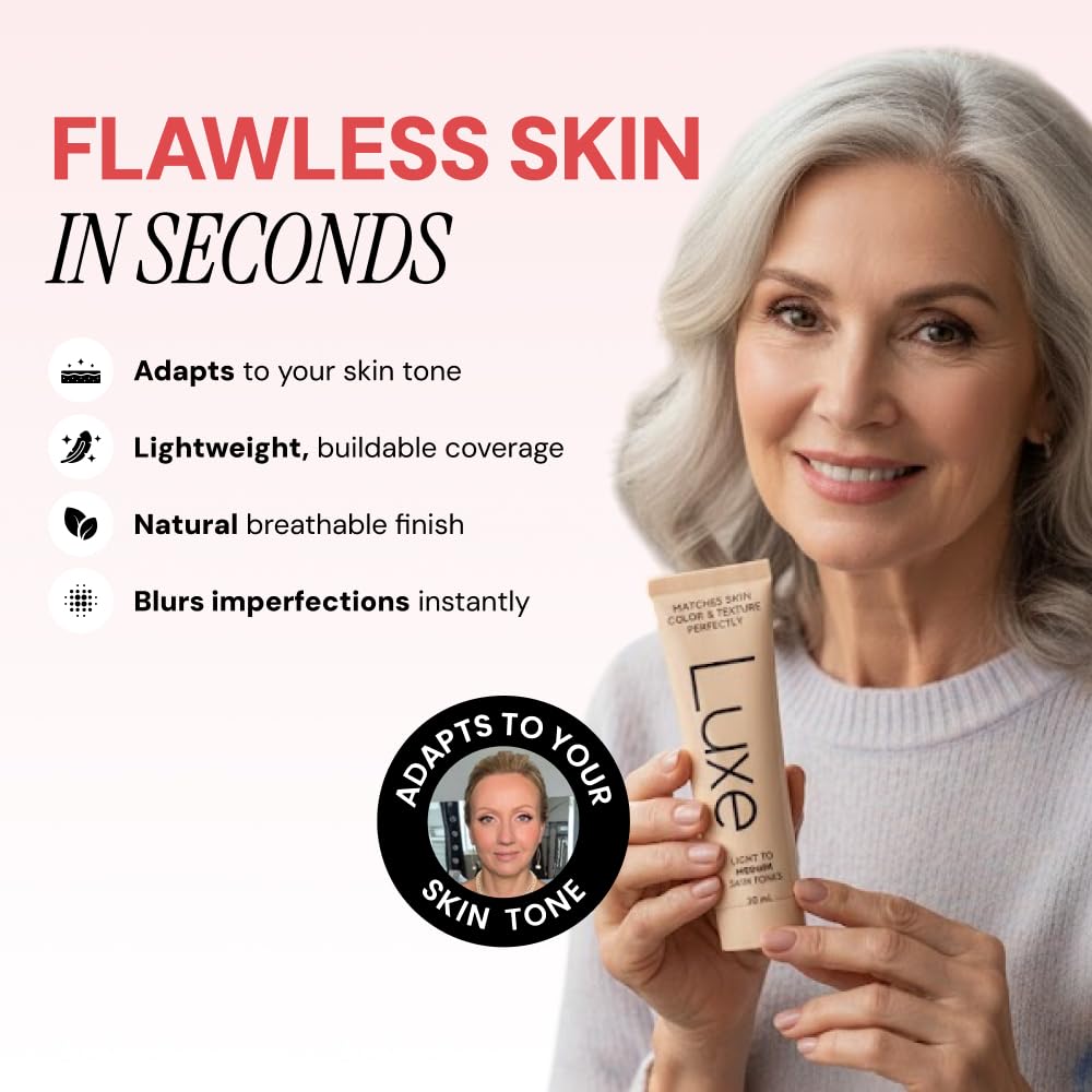 Luxe Color Changing Foundation – Instantly Adapts to Your Skin Tone – Buildable Light-to-Medium Coverage – 12-Hour Wear – Natural Dewy Finish