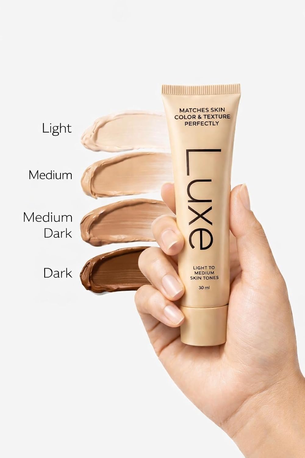 Luxe Color Changing Foundation – Instantly Adapts to Your Skin Tone – Buildable Light-to-Medium Coverage – 12-Hour Wear – Natural Dewy Finish