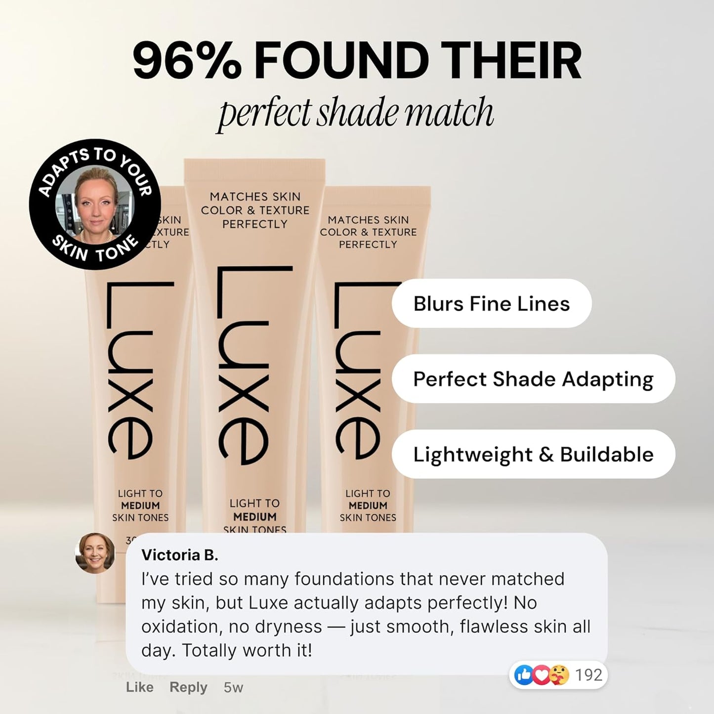 Luxe Color Changing Foundation – Instantly Adapts to Your Skin Tone – Buildable Light-to-Medium Coverage – 12-Hour Wear – Natural Dewy Finish
