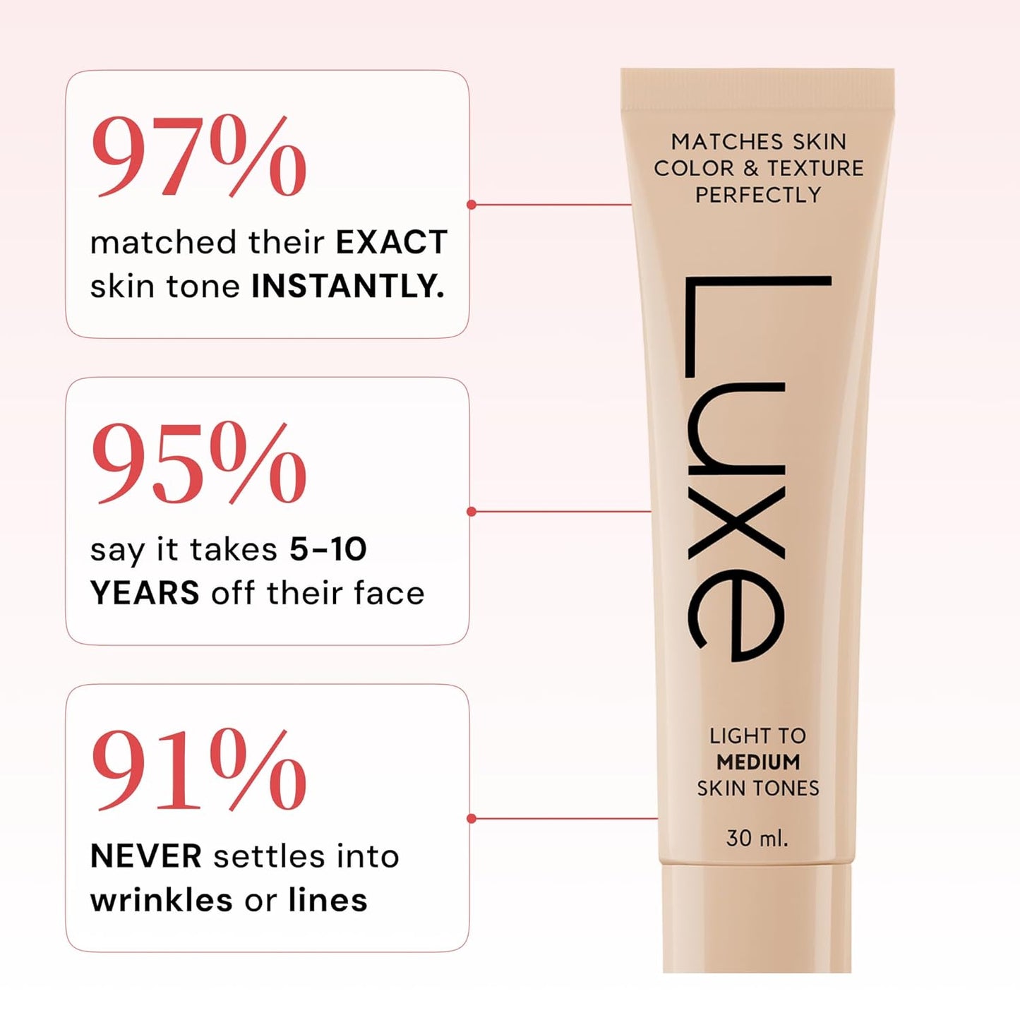 Luxe Color Changing Foundation – Instantly Adapts to Your Skin Tone – Buildable Light-to-Medium Coverage – 12-Hour Wear – Natural Dewy Finish