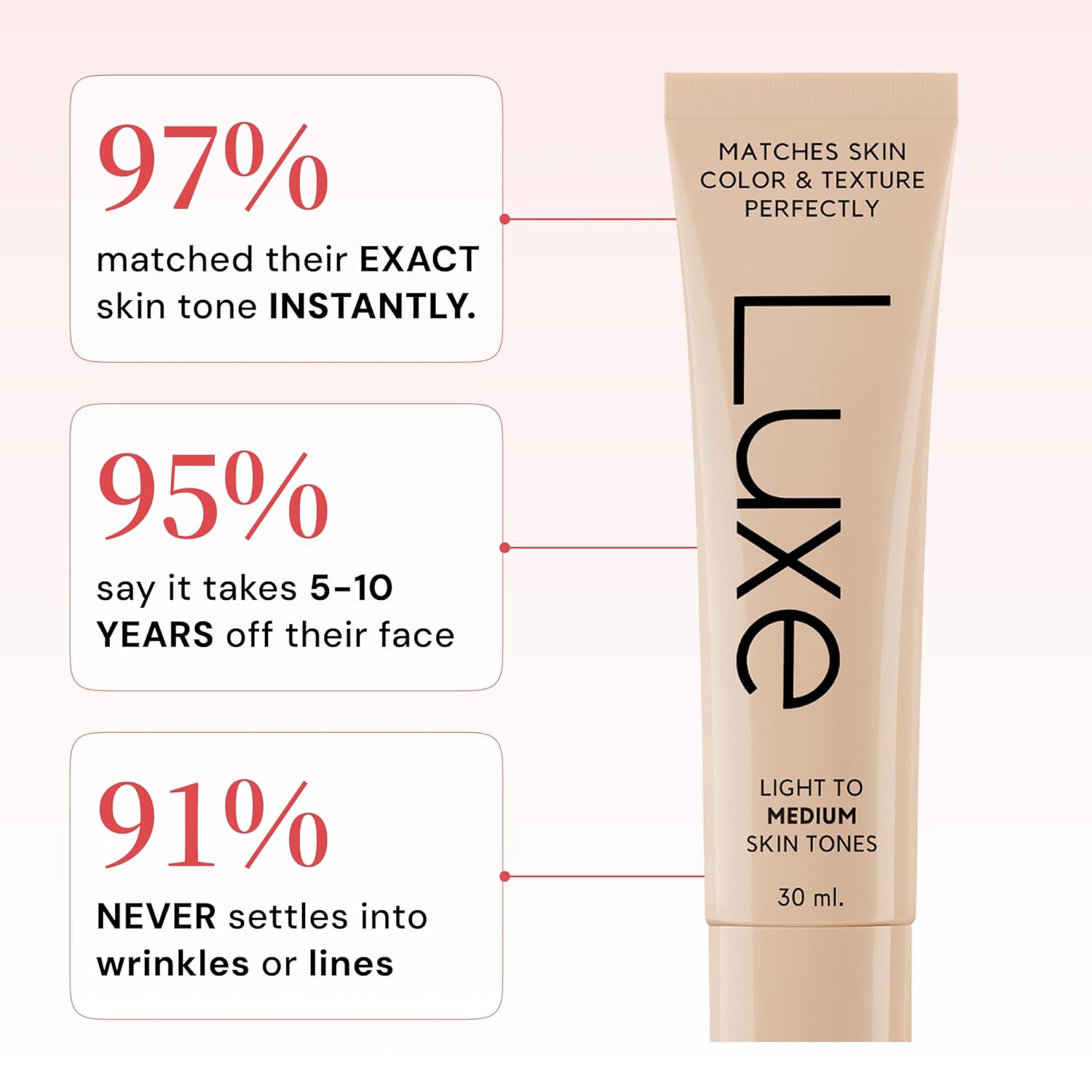 Luxe Color Changing Foundation – Instantly Adapts to Your Skin Tone – Buildable Light-to-Medium Coverage – 12-Hour Wear – Natural Dewy Finish