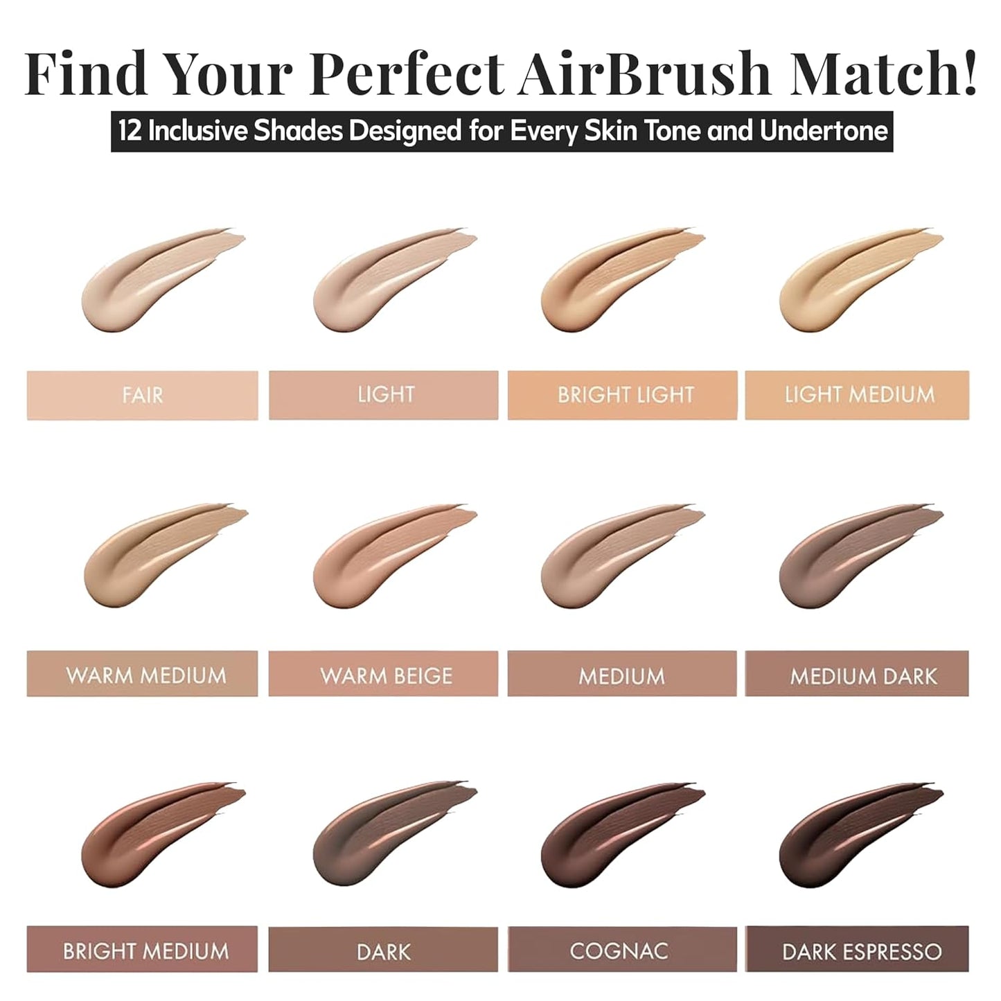 Jerome Alexander MagicMinerals AirBrush Foundation – 2 Piece Set with Airbrush Foundation and Kabuki Brush - Spray Makeup with Anti-aging Ingredients for Smooth Radiant Skin - Light Medium