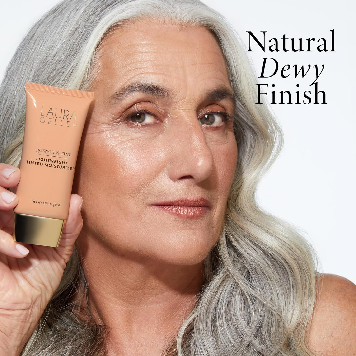 LAURA GELLER NEW YORK Quench-n-Tint Tinted Moisturizer - Sheer to Light Buildable Coverage - Natural Glow Finish - Lightweight Formula with Hyaluronic Acid, 04 Medium