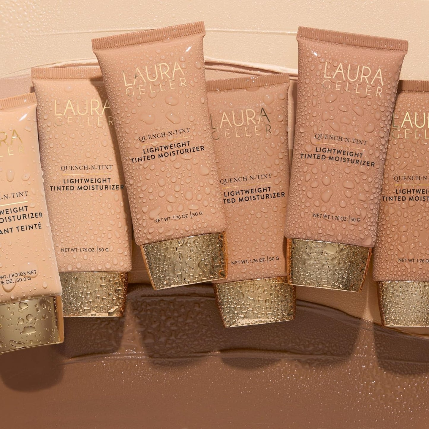 LAURA GELLER NEW YORK Quench-n-Tint Tinted Moisturizer - Sheer to Light Buildable Coverage - Natural Glow Finish - Lightweight Formula with Hyaluronic Acid, 04 Medium