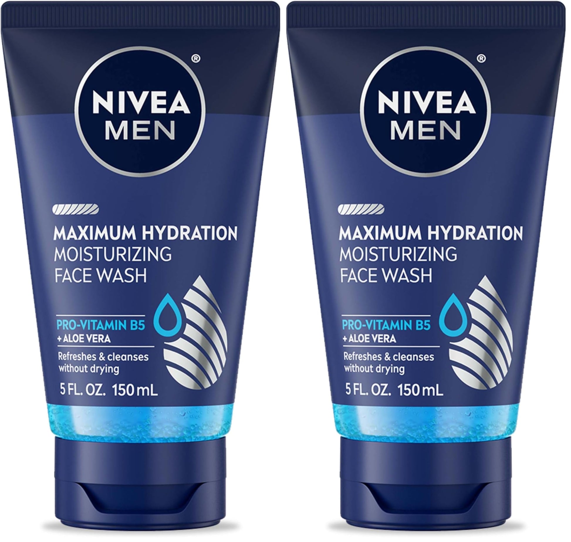 NIVEA MEN Maximum Hydration Face Wash, Face Wash with Provitamin B5 and Aloe Vera, Refreshes and Cleanses without Drying, 5 Fl Oz Tube